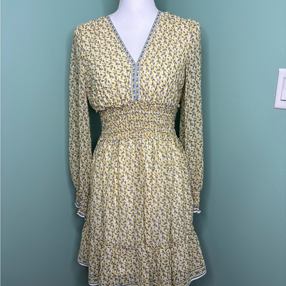 Max Studio Yellow Floral Long Sleeve Dress - Picture 1 of 10